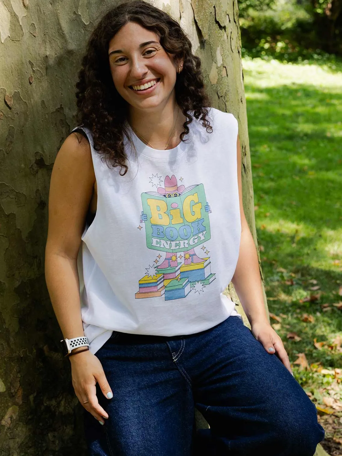 Big Book Energy Unisex Tank Top (Print Shop)