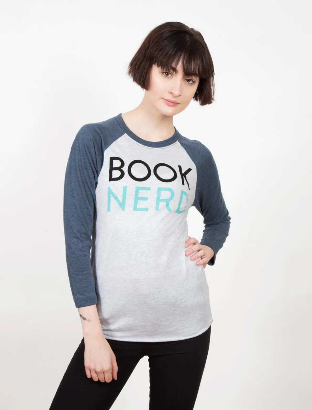 Book Nerd Unisex 3/4-Sleeve Raglan