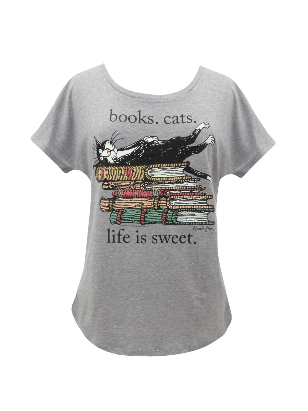 Books. Cats. Life is Sweet. Women’s Relaxed Fit T-Shirt