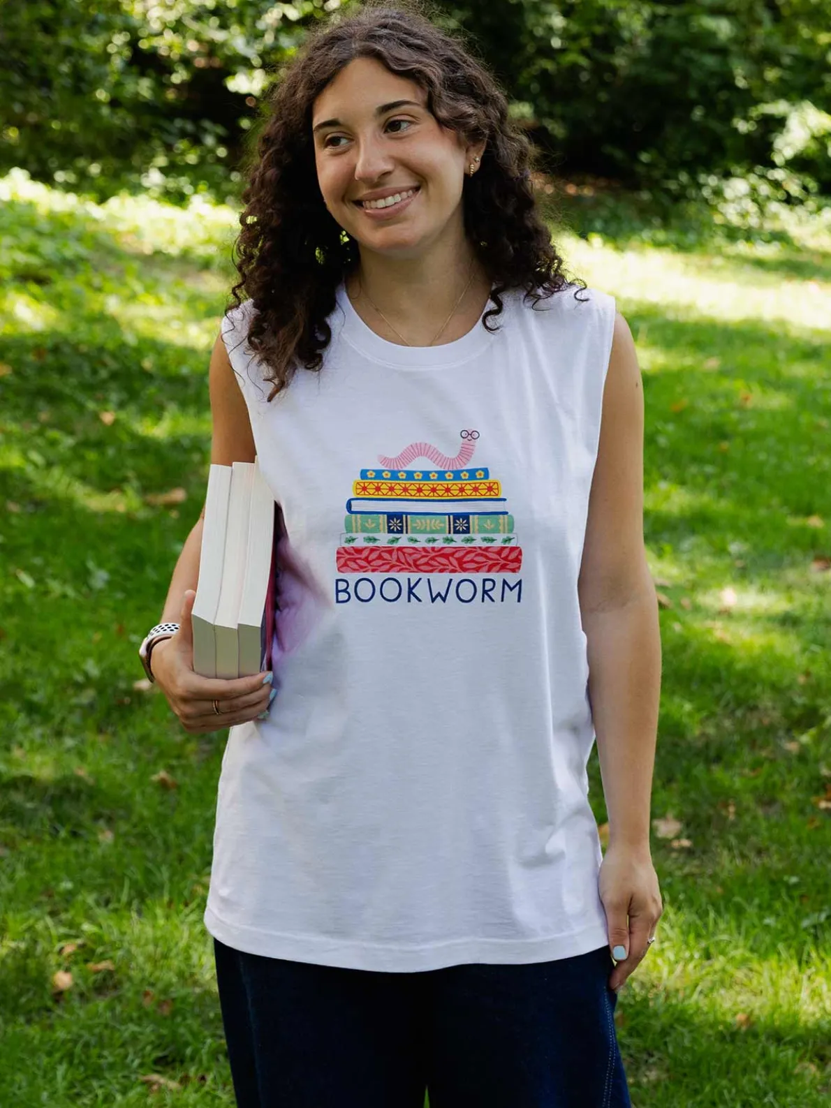 Bookworm Unisex Tank Top (Print Shop)