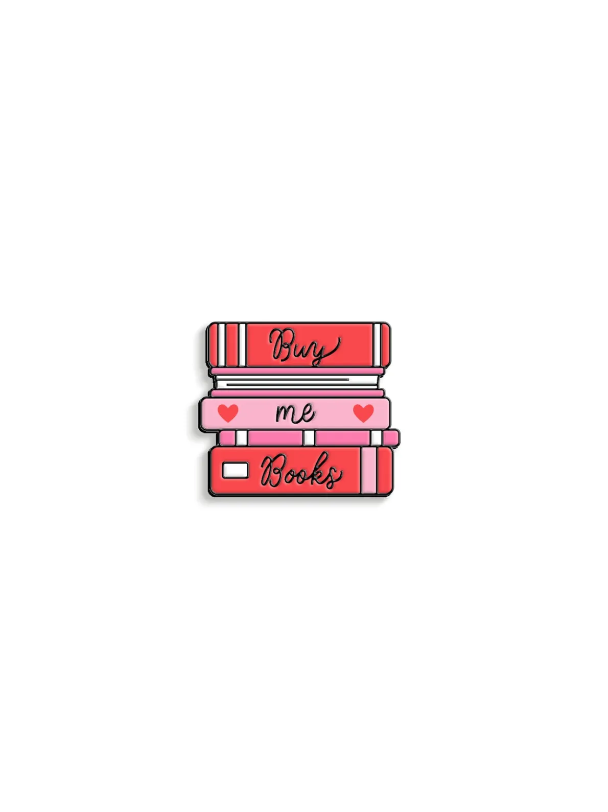Buy Me A Book Stack enamel pin