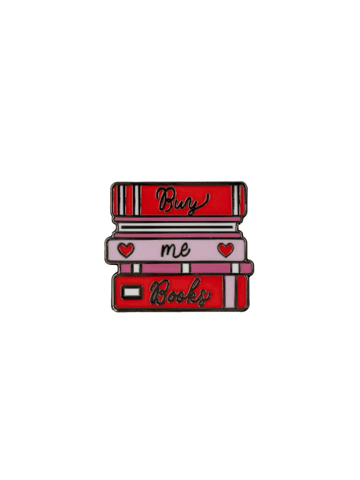 Buy Me A Book Stack enamel pin