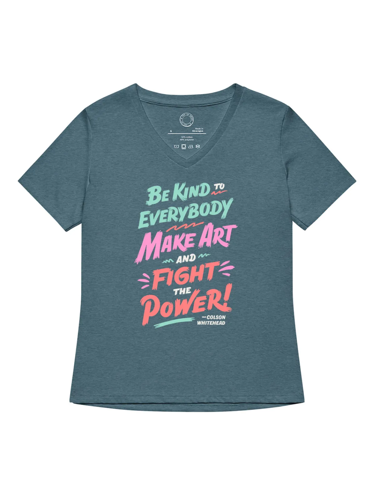 Colson Whitehead: Fight the Power Women’s V-Neck T-Shirt (Print Shop)