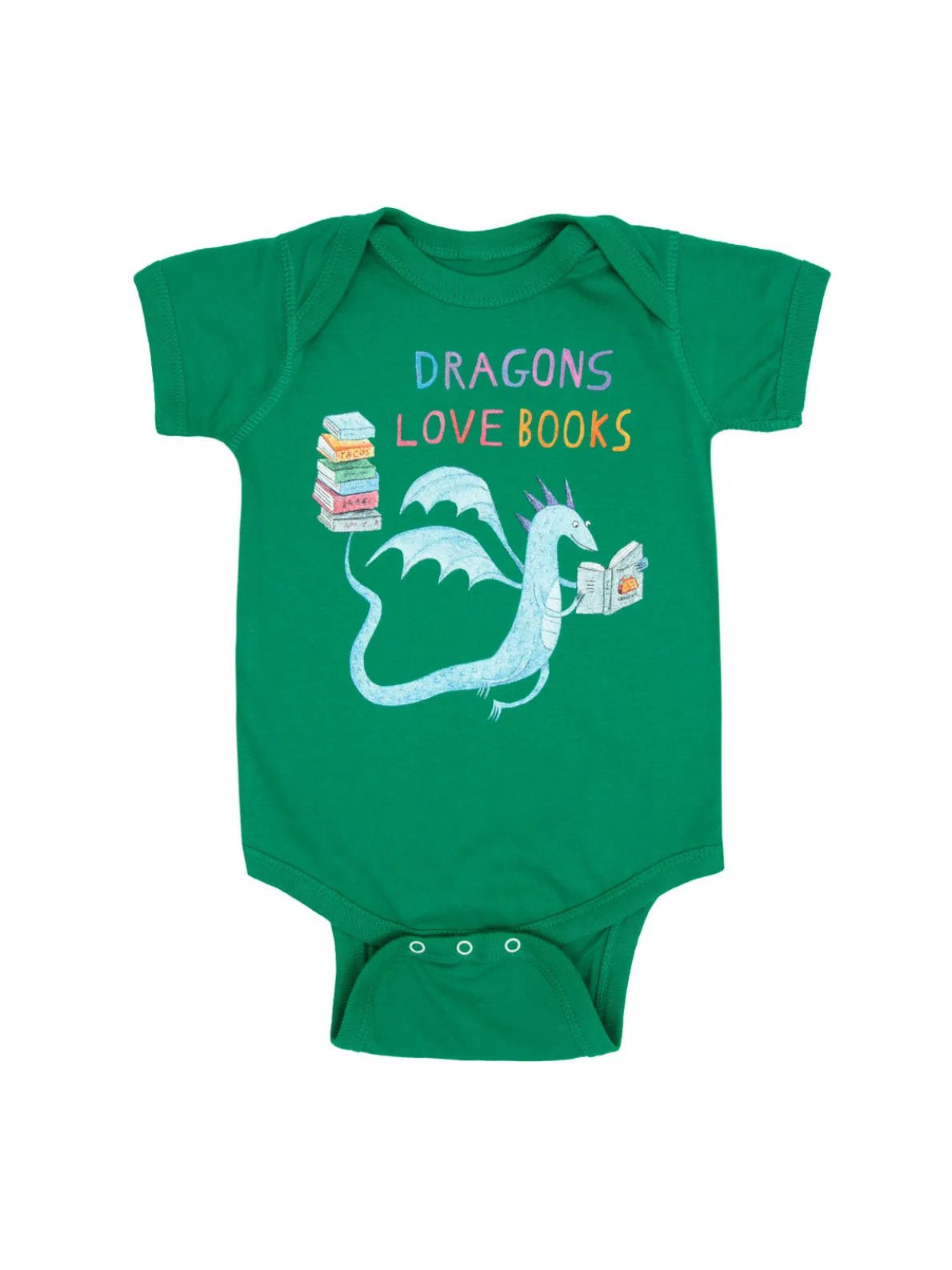 Dragons Love Books baby bodysuit