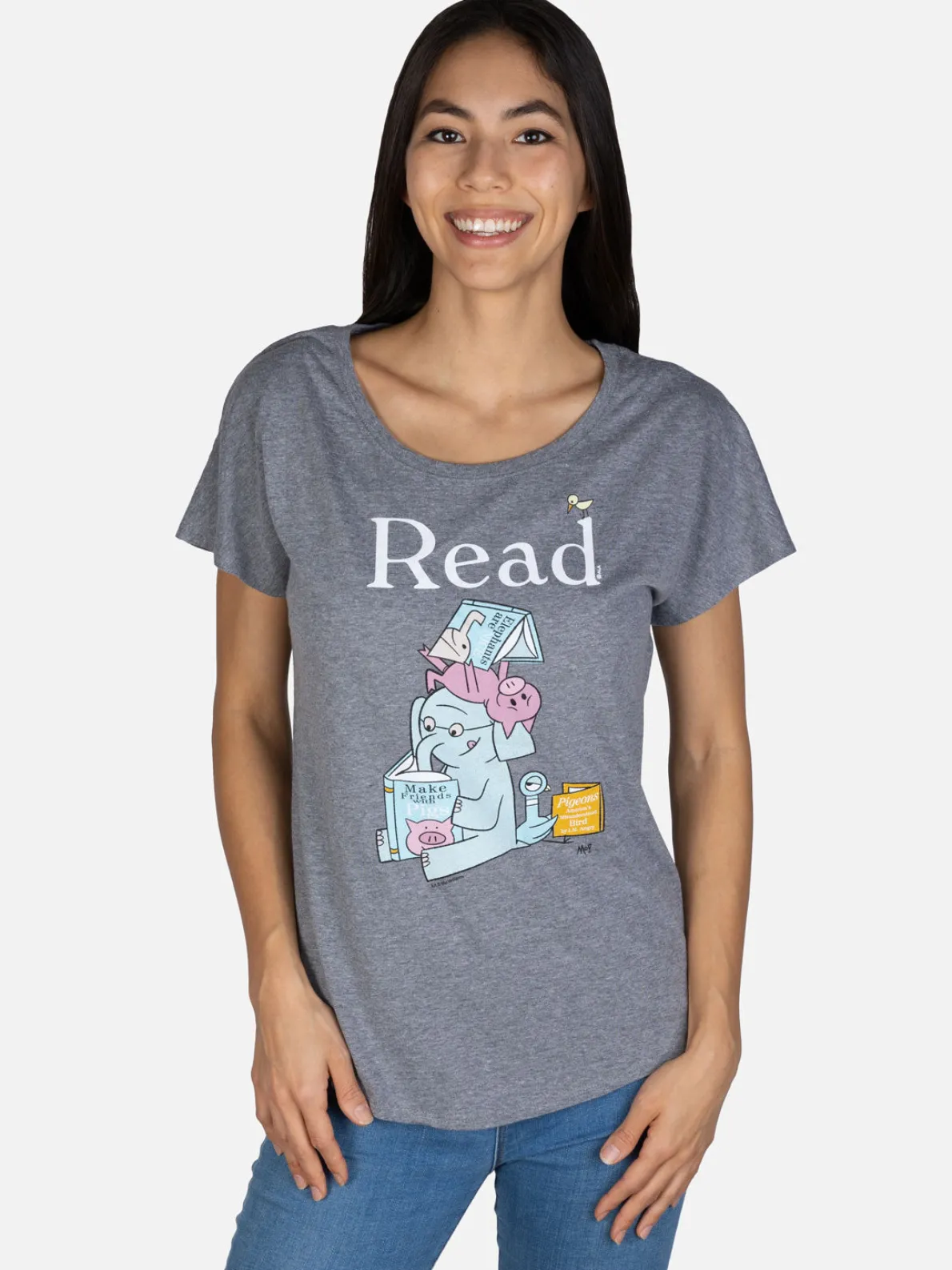 ELEPHANT & PIGGIE Read Women’s Relaxed Fit T-Shirt