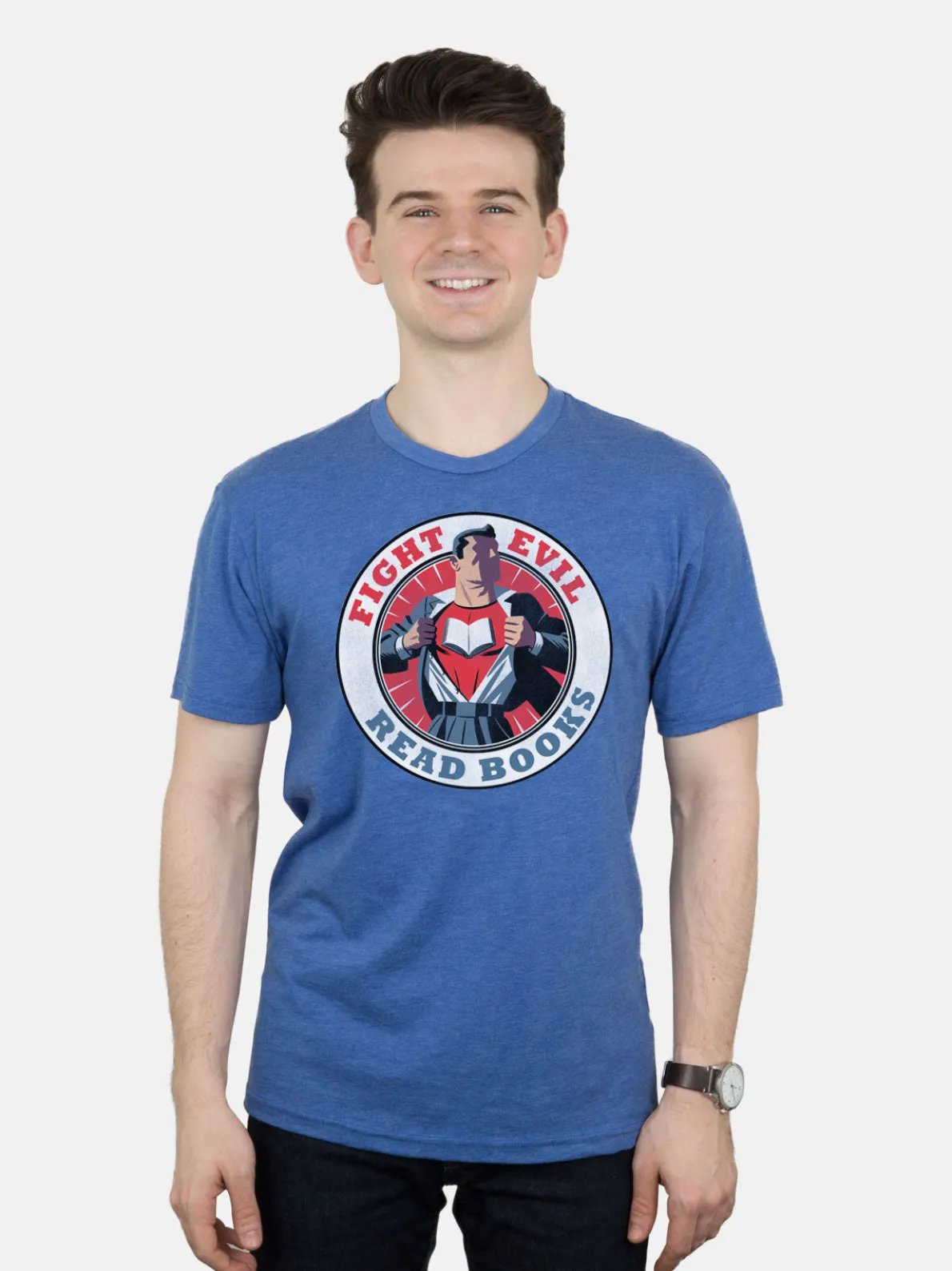 Fight Evil, Read Books Unisex T-Shirt (M-2017)