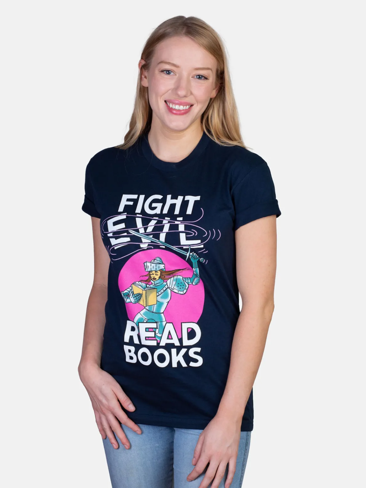 Fight Evil, Read Books Unisex T-Shirt (2021)
