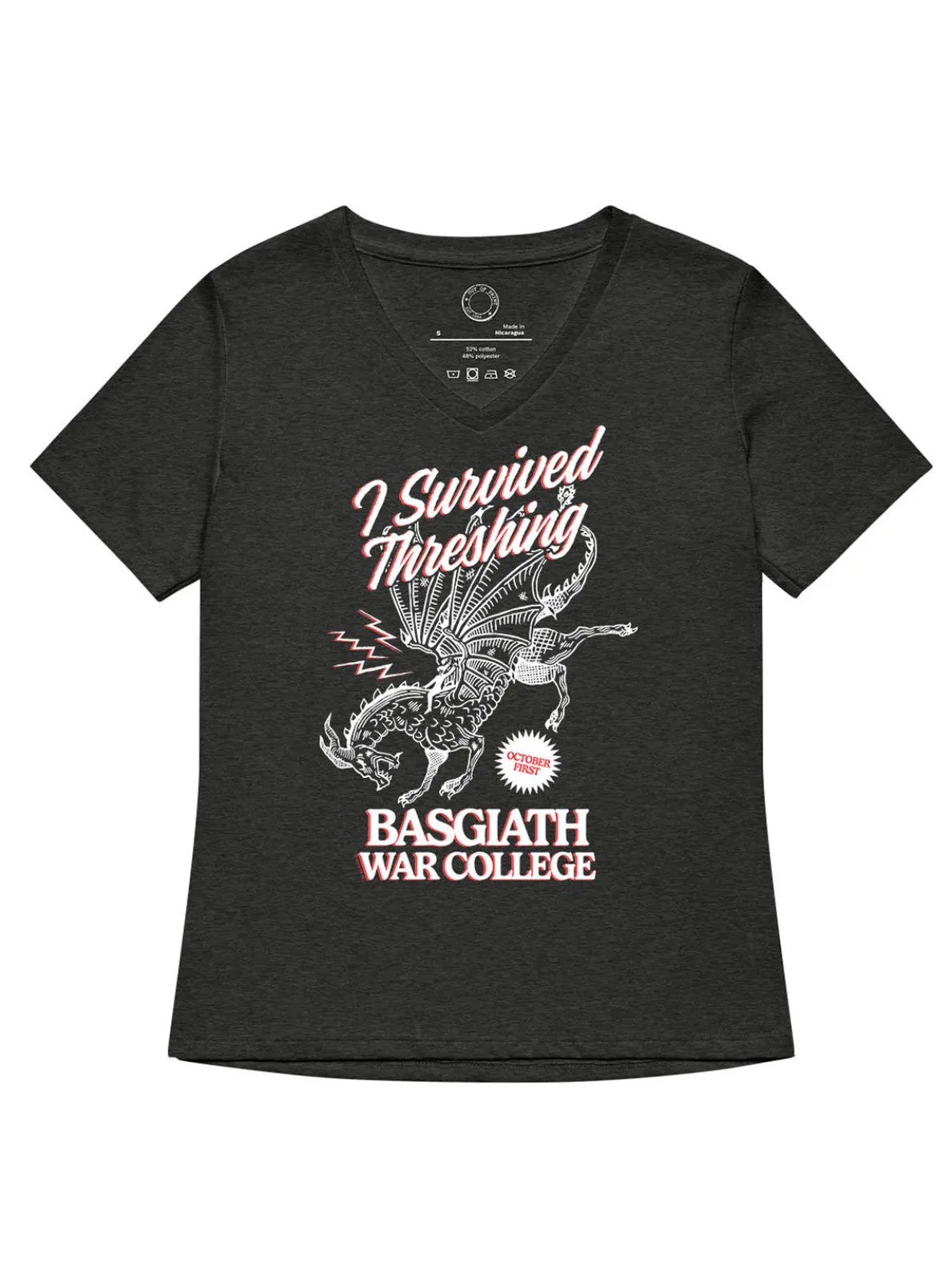 Fourth Wing: I Survived Threshing Women's V-Neck T-Shirt (Print Shop)