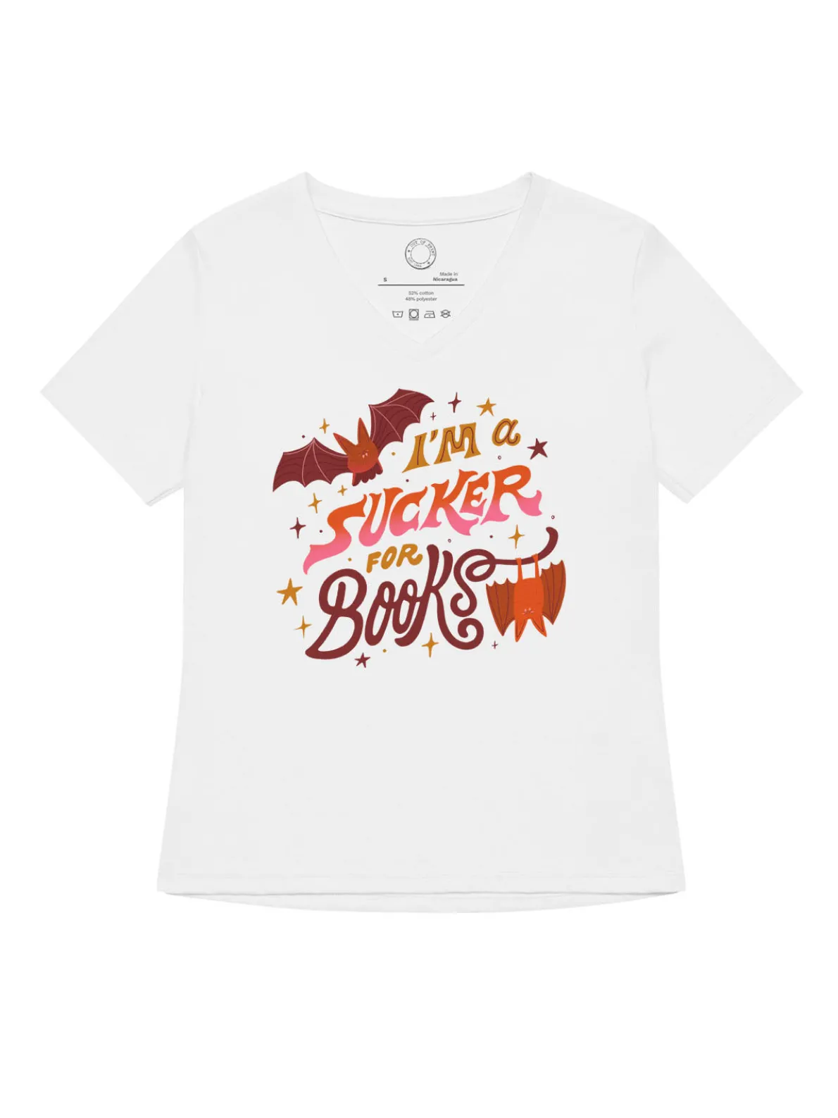 I'm a Sucker for Books Women's V-Neck T-Shirt (Print Shop)