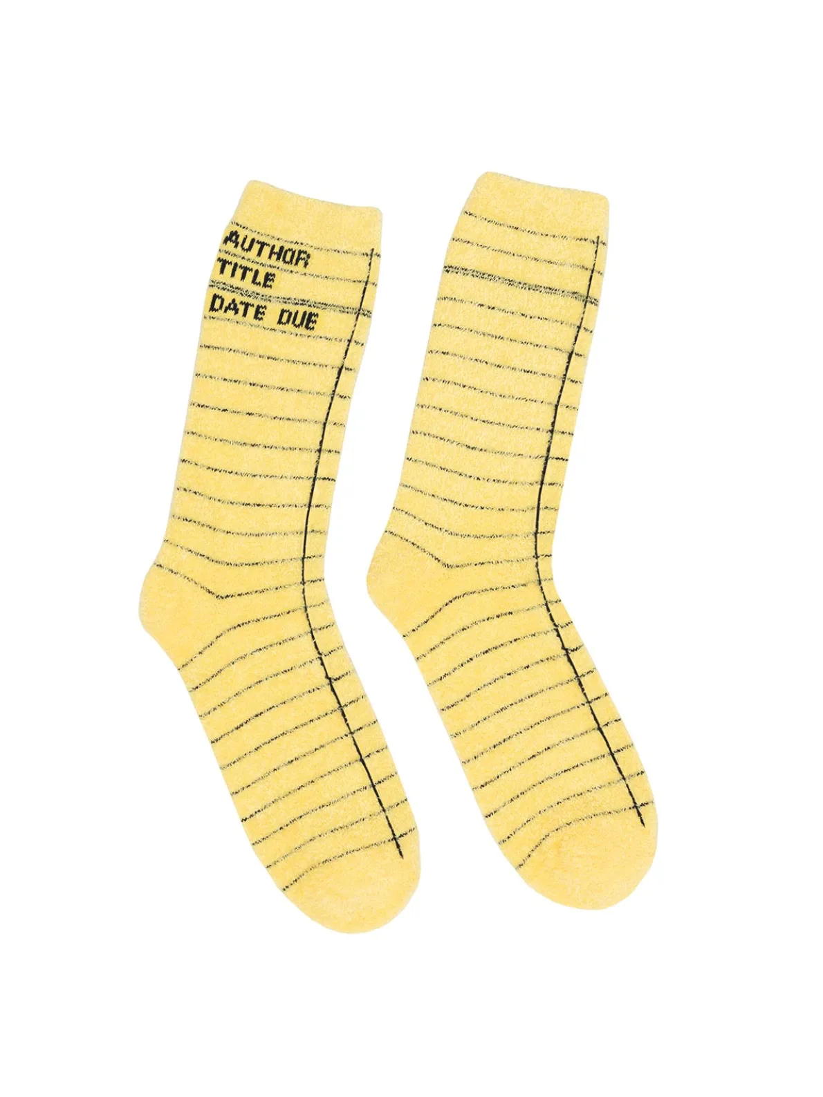 Library Card Yellow cozy socks