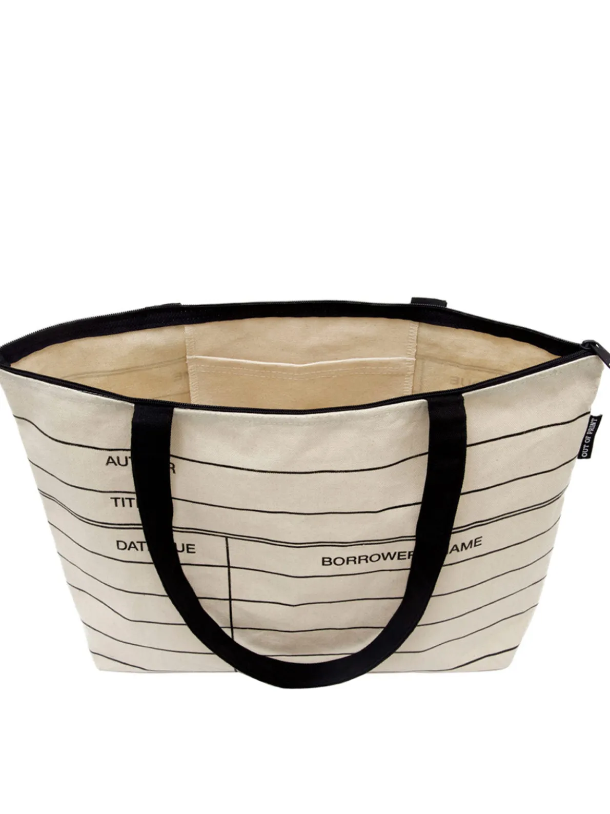 Library Card zippered market tote