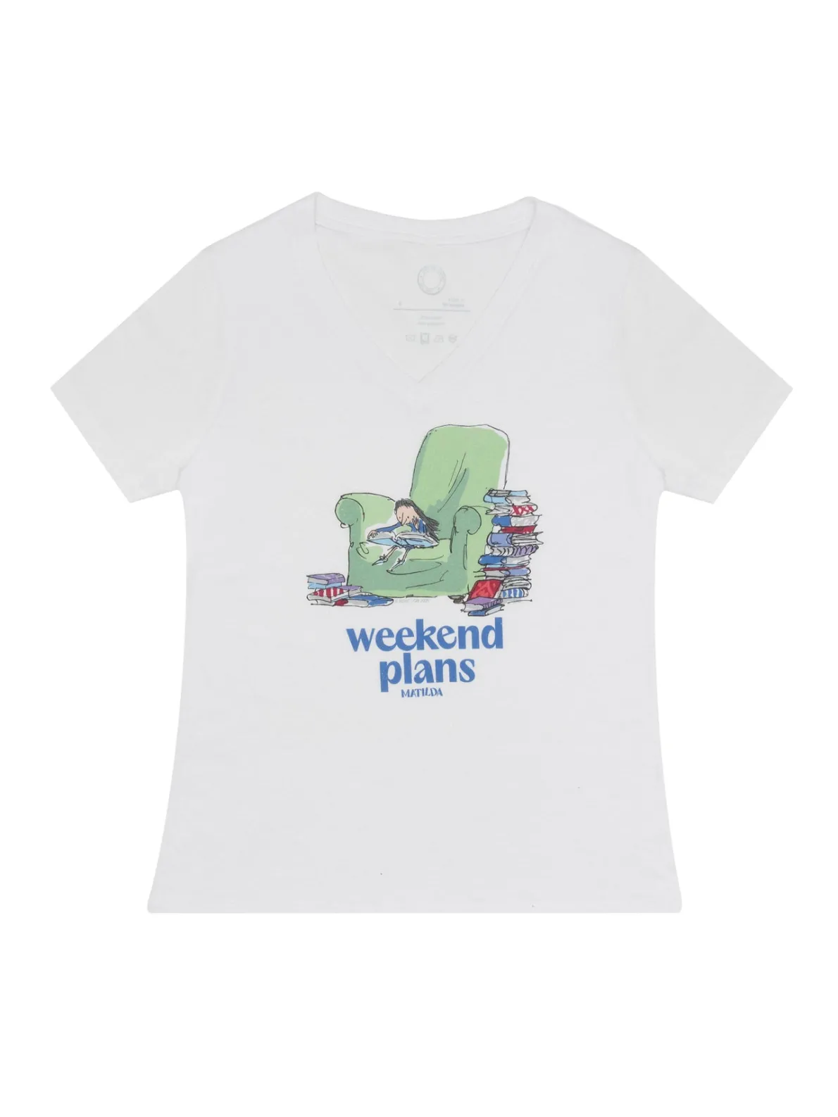 Matilda: Weekend Plans Women’s V-Neck T-Shirt (Print Shop)