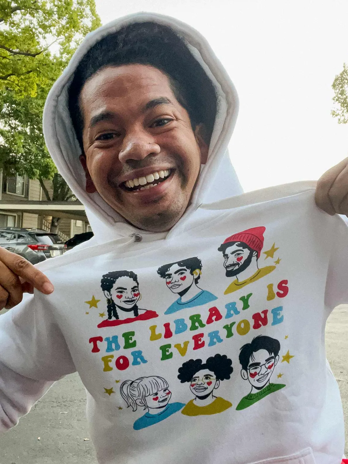 Mychal Threets: The Library is for Everyone Unisex Hoodie (Print Shop)