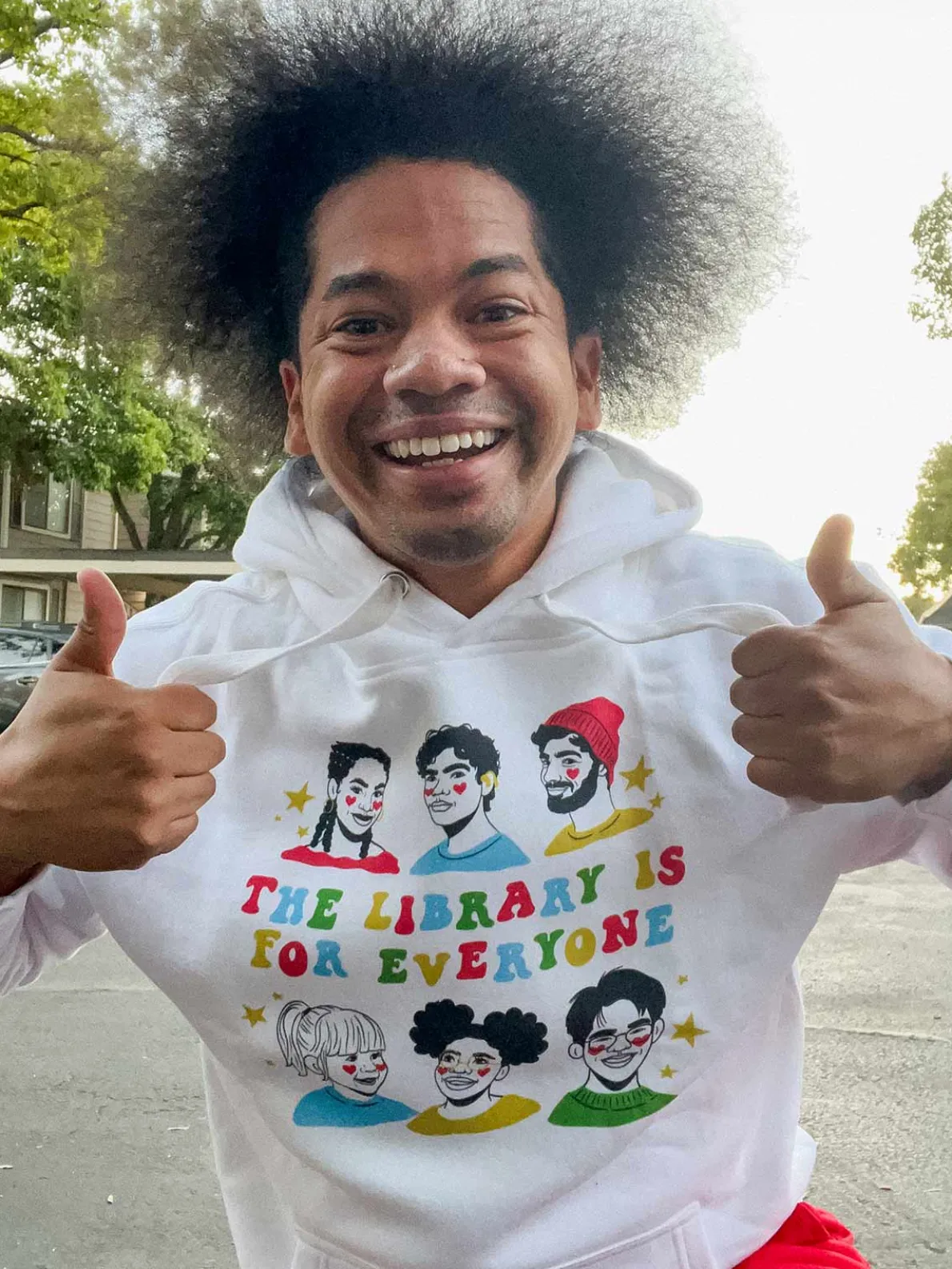 Mychal Threets: The Library is for Everyone Unisex Hoodie (Print Shop)