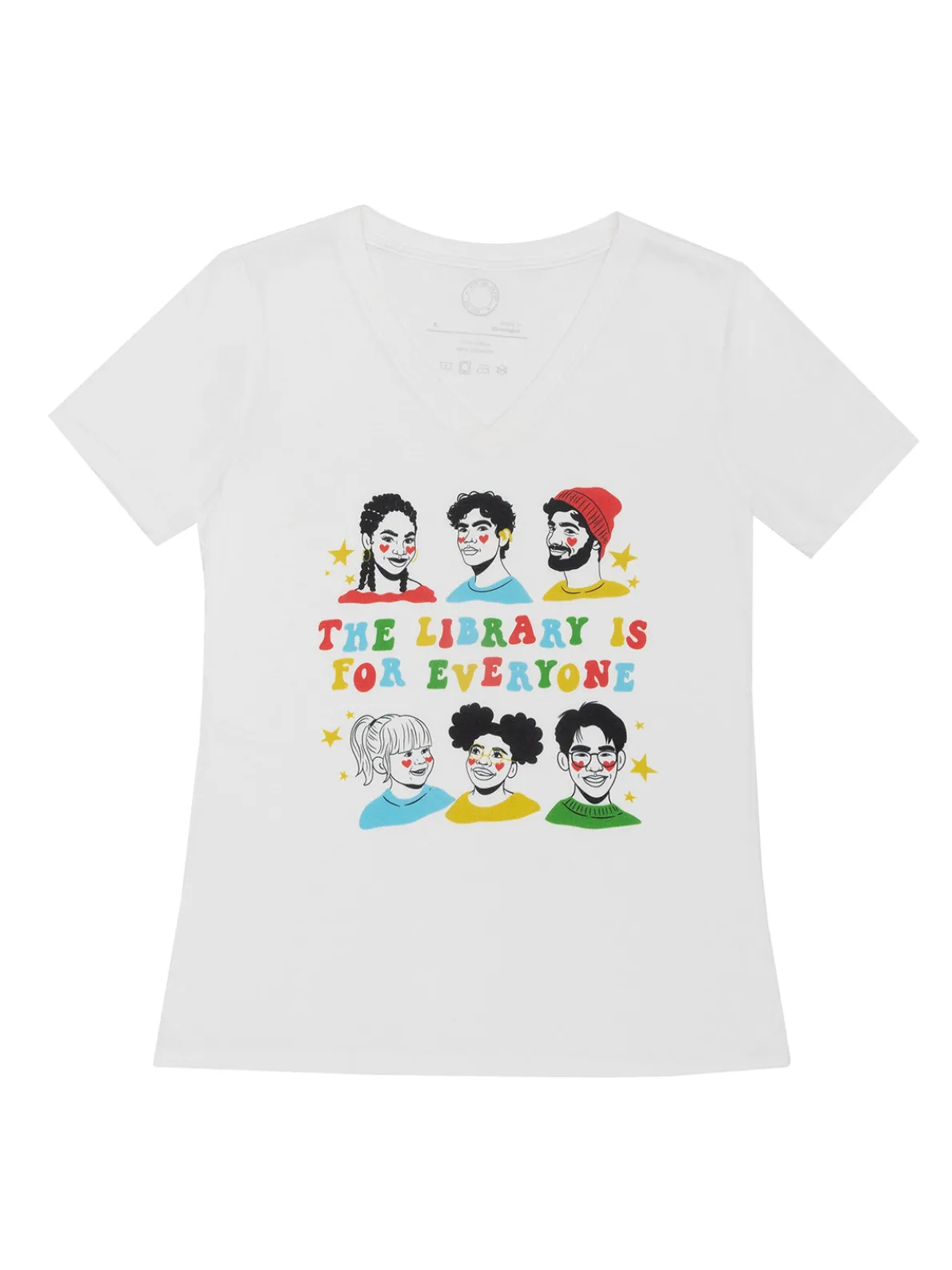 Mychal Threets: The Library is for Everyone Women's V-Neck T-Shirt (Print Shop)