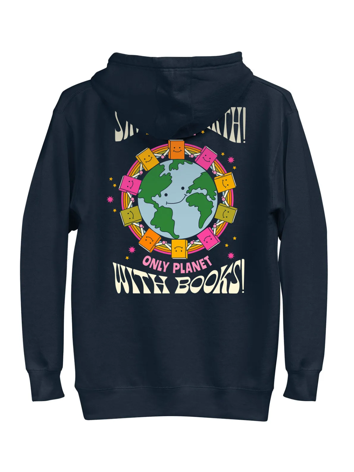Only Planet with Books Unisex Hoodie (Print Shop)