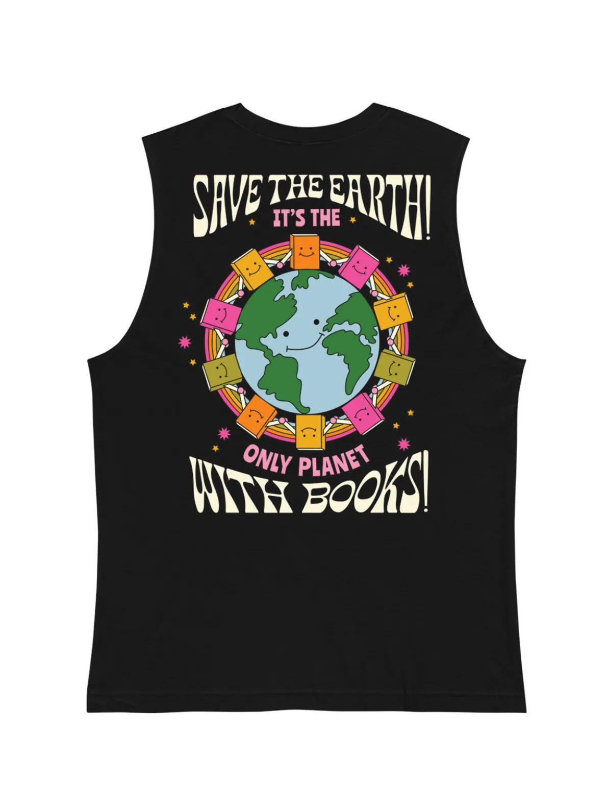 Only Planet with Books Unisex Tank Top (Print Shop)