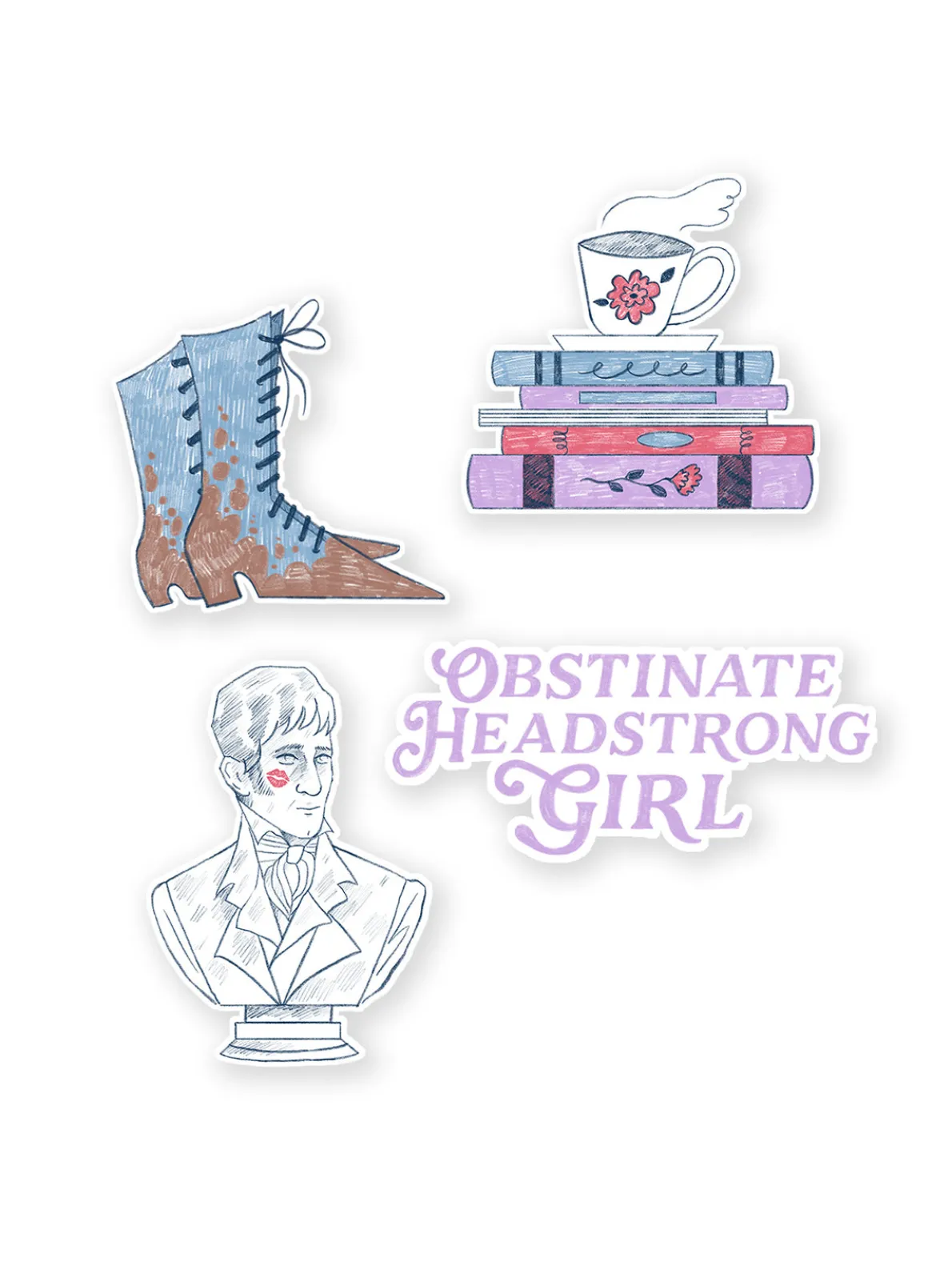 Pride and Prejudice Stickers - Set of 4