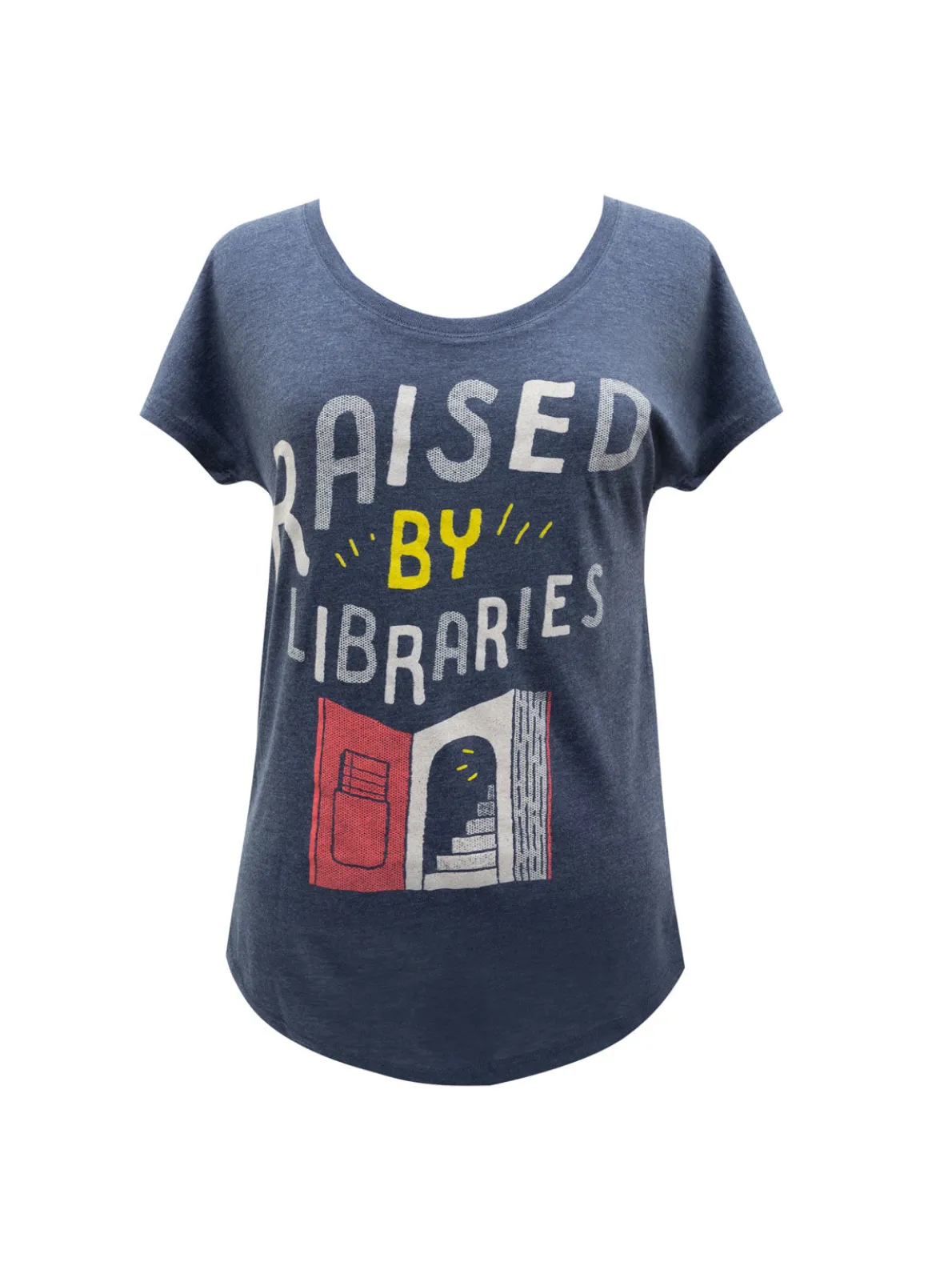 Raised by Libraries Women’s Relaxed Fit T-Shirt (Vintage Navy)
