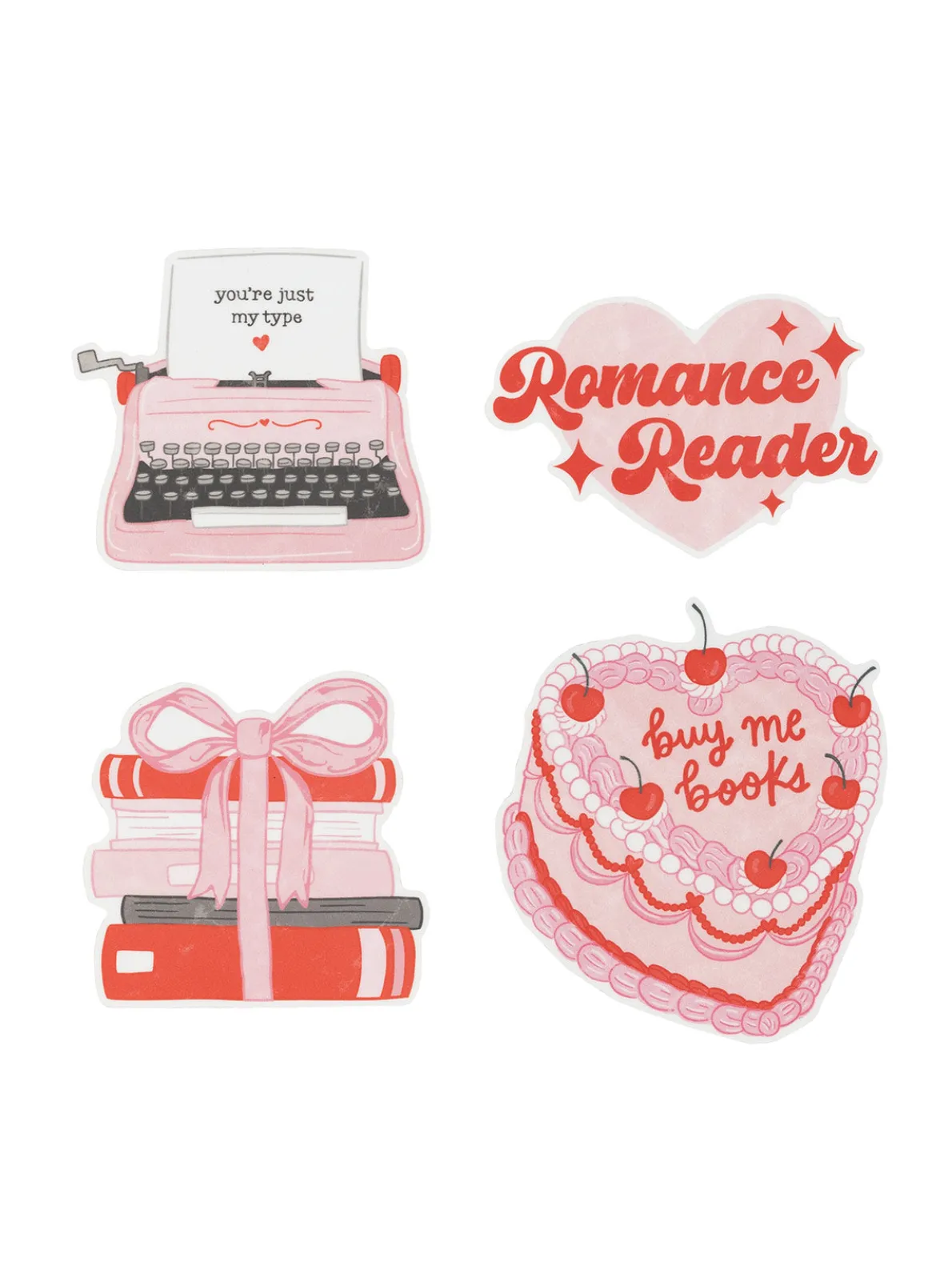 Romance Reader Stickers - Set of 4