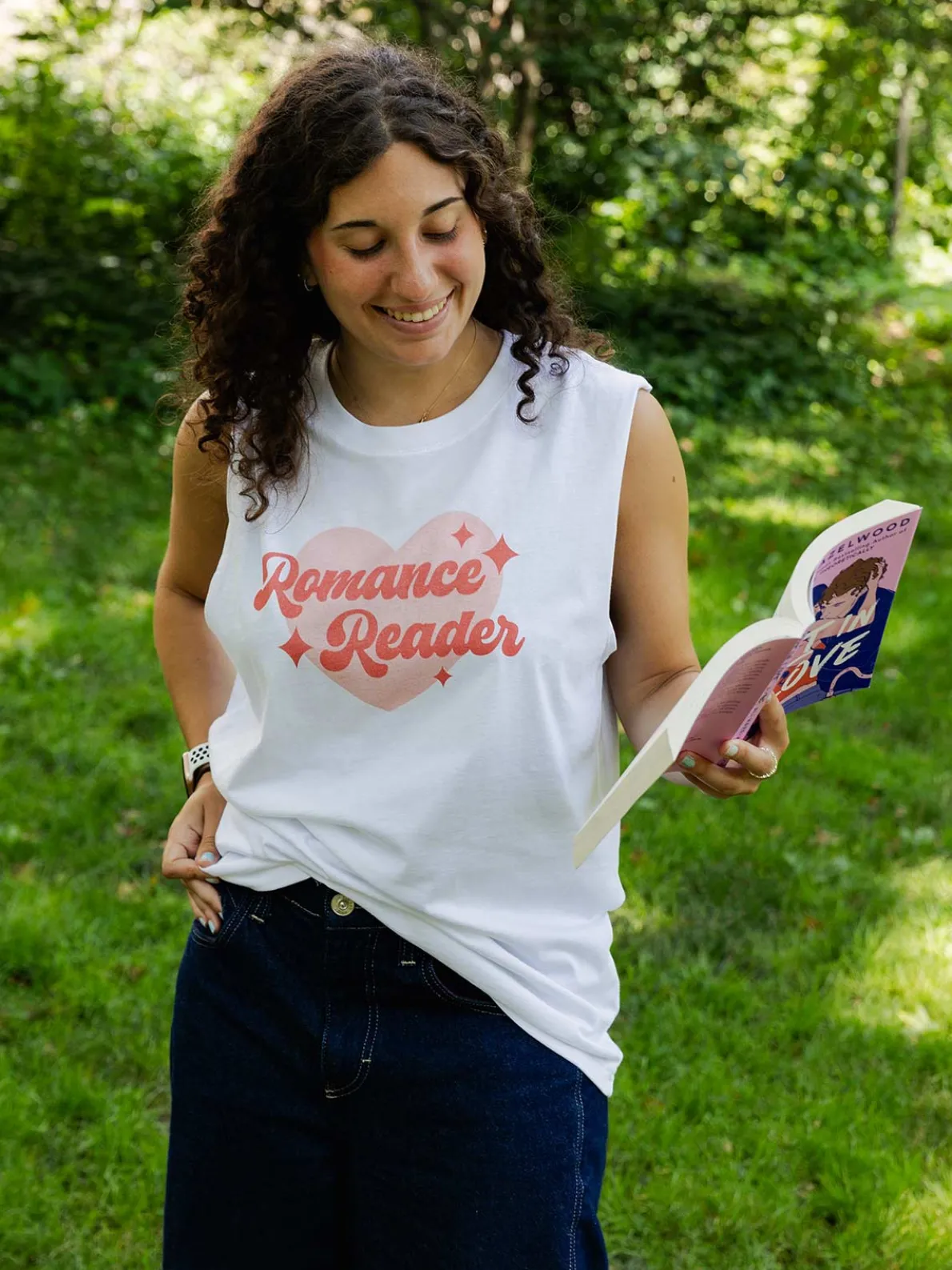Romance Reader Unisex Tank Top (Print Shop)