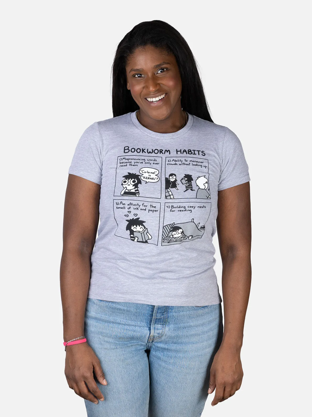 Sarah's Scribbles - Bookworm Habits Women's Crew T-Shirt