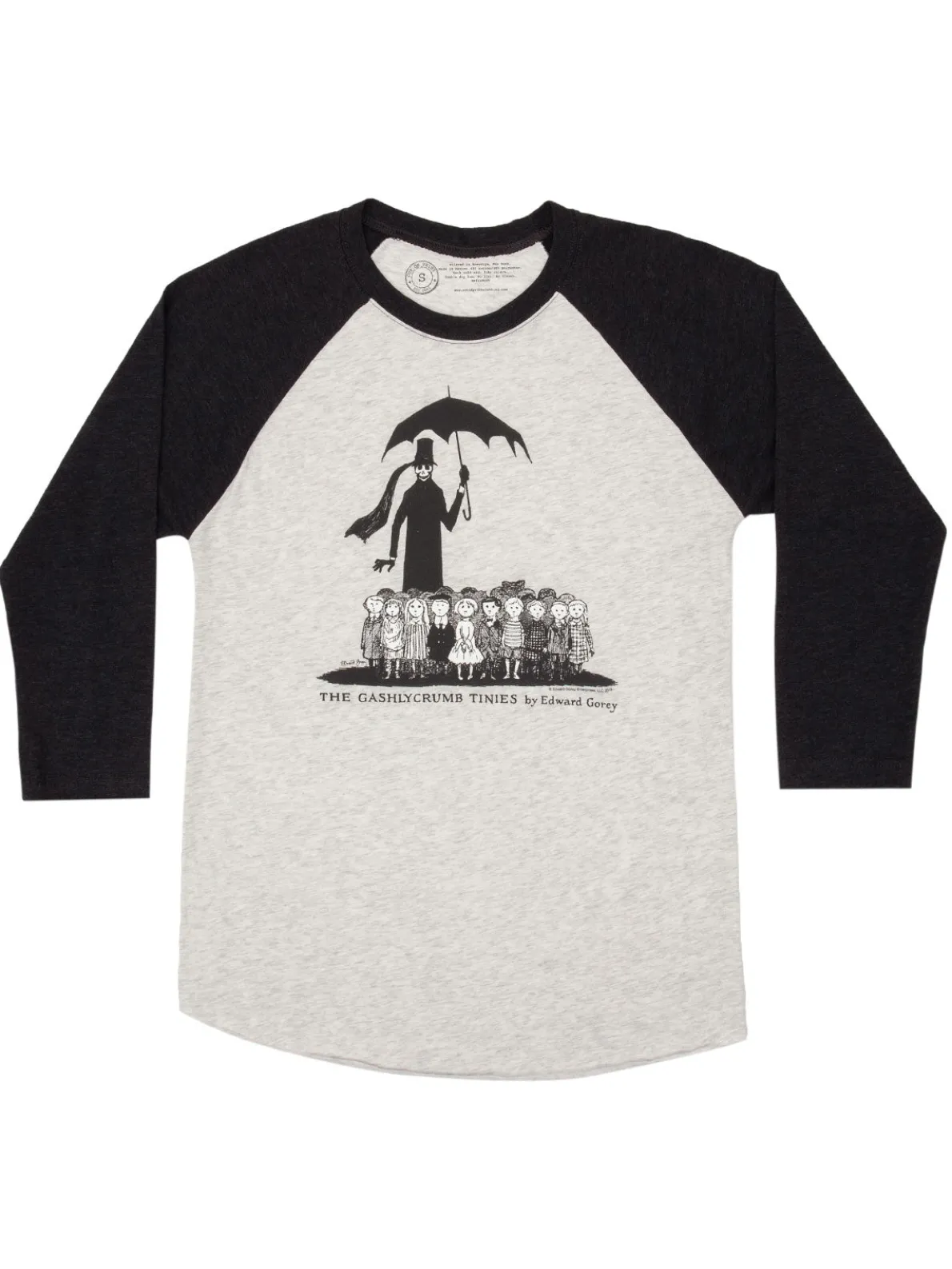 The Gashlycrumb Tinies Unisex 3/4-Sleeve Raglan
