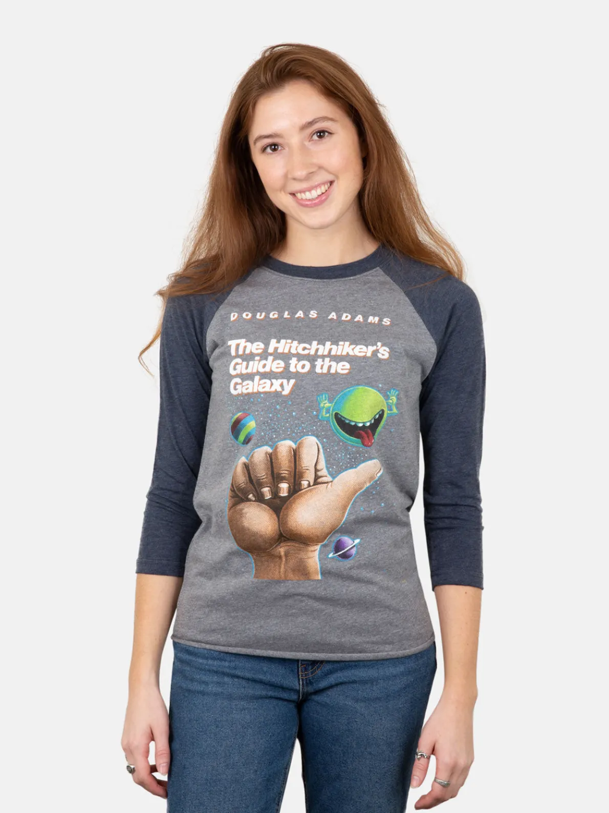 The Hitchhiker's Guide to the Galaxy Unisex 3/4-Sleeve Raglan